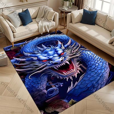 Tapis Thème Dragon Oriental Mystérieux Impression HD 3D Salon Chambre Canapé Bureau Tapis Grande Surface Décoration Intérieure Tapis Cadeau Magique 40x60cm (16x24in)