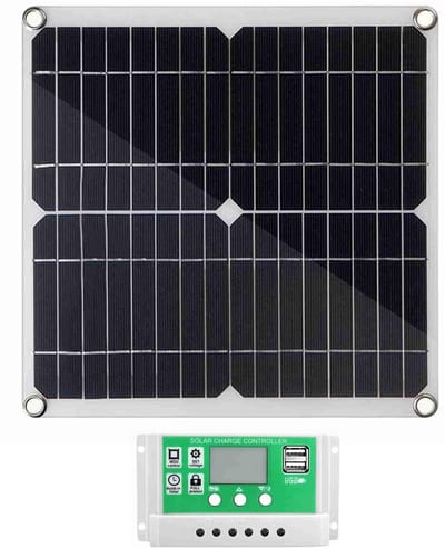 Allecto - 20W Zonnepaneelkit - Flexibel en Hoog Rendement - Compact Formaat - Geschikt voor Auto Jacht Boot Huis Tuinschuur Boerderij - Inclusief 4...