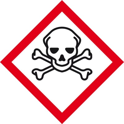 GHS06 giftige stoffen sticker 100 x 100 mm