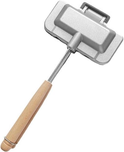 Sandwichpan - Ontbijtpan Bakvorm - Ontbijt Maken - Afneembaar Handvat - 400 Gram - Zilver