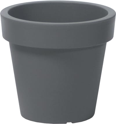 Prosperplast Bloempot Basic - kunststof - steengrijs - D14 x H12 cm - buiten/tuin