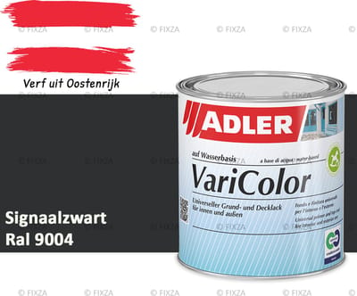 ADLER Varicolor Lakverf RAL 9004 – Signaalzwart 750 ml – 2-in-1 Houtverf, Metaalverf en Kunststof Lak voor Binnen & Buiten