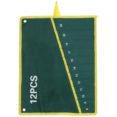 1 stuk duurzame canvas steeksleutel oprolbare opbergtas groen 12 Pockets yellow