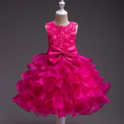 Babyjurk Baby Meisjesjurk Prinses Doopfeest Jurk Voor Meisjes Baby Verjaardag Peuter Carnaval Kleding 110 pink