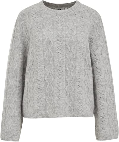 We Fashion Knitted Pullover Light Grey Größe: M | Pullover Outlet | Damen | Grau