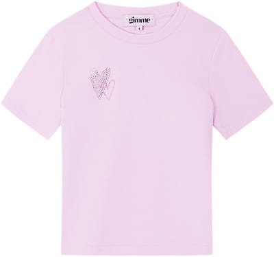 Comfortabele Katoen Kinder T-shirt met Hartborduursel - Lila - 2 Jaar