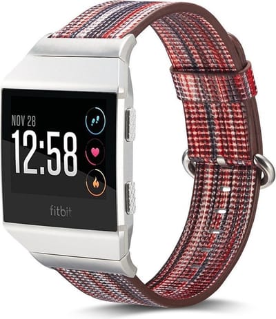 By Qubix - Compatible Fitbit bandje - Geschikt voor fitbit Ionic TPU bandje - Rood / Grijs