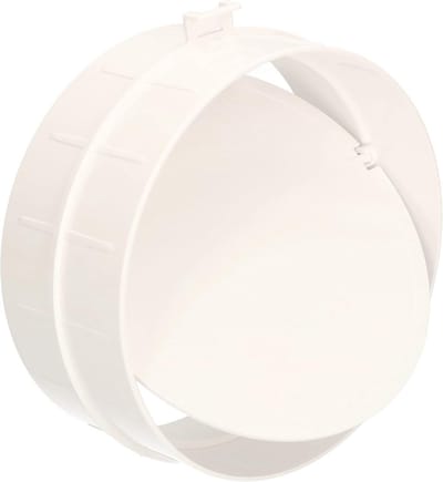 Ventilatie connector - Slang koppeling - Luchtcirculatie verbeteren - Met terugslagklep - Diameter 150 mm - Wit