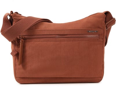 Hedgren Harpers Dames Crossbodytas met RFID-bescherming – Middelgroot – Ribfluweel Redwood Burl