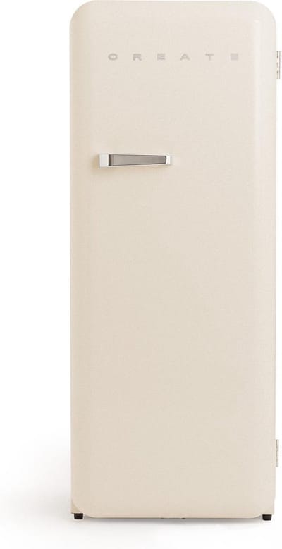 CREATE - Koelkast in retrostijl - Gebroken wit - Handvat Zilver - FRIDGE RETRO 281L