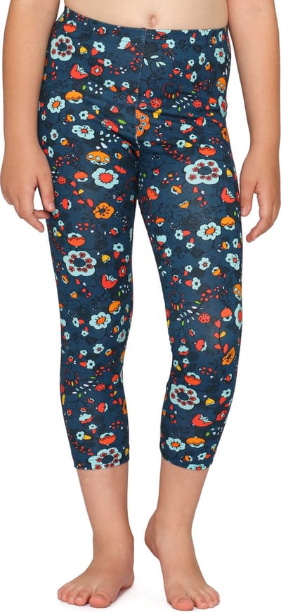 Merry Style Meisjes Leggings - Vrijetijdsbroek - Capri - Katoen - MS-MS10-405-LE - Blauw/Kleine Bloemen - 116