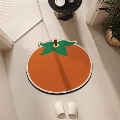 Tapis de Bain en Terre de Diatomée Absorbant Tapis Doux Toilette Toilette Tapis de Pied Antidérapant Toilette Séchage Rapide Petit Tapis Ménager 40*60 orange