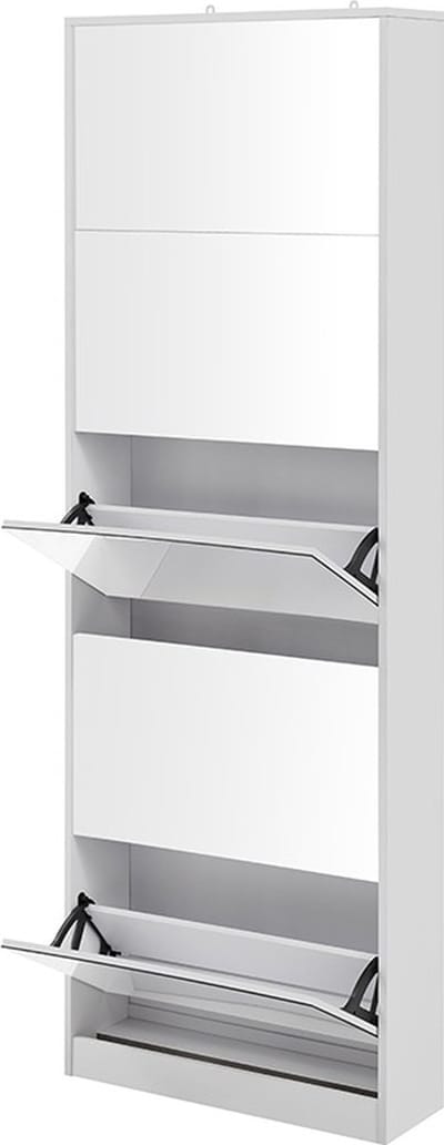 Feel Furniture - Schoenenkast met spiegel - 5 Laden - Wit