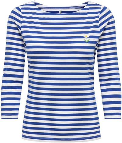 Only T-shirt Onlfifi 3/4 Printed Top Cs Jrs 15378013 Cloud Dancer/mazarine B Dames Maat - M