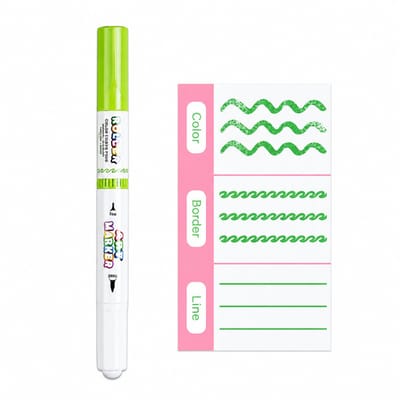 Decoratieve rolmarker - 15.8cm - 3-in-1 kleuren, sierranden en omlijnen - Grote golven, dubbelzijdig - Los verpakt