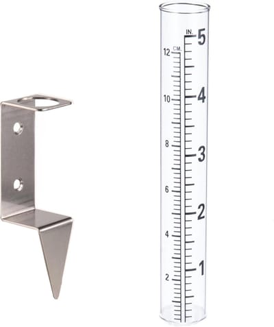 Regenmeter - Regenmeter houder - Tuinieren - Roestvrij staal - 5 inch - Zilver