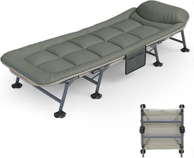 Opvouwbaar veldbed - Campingbed inklapbaar - Buiten ontspannen - 6-positie verstelbaar - 180x65x42cm