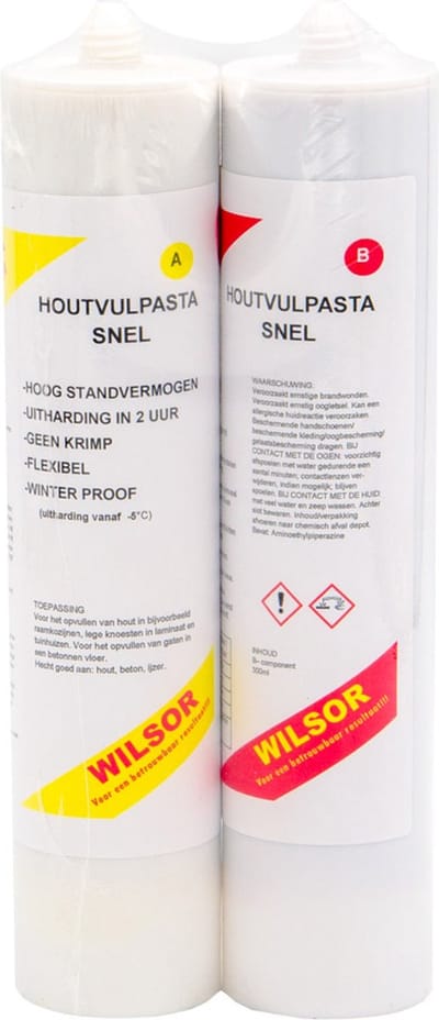 Houtvulpasta snel A+B 2 componenten koker 300ml