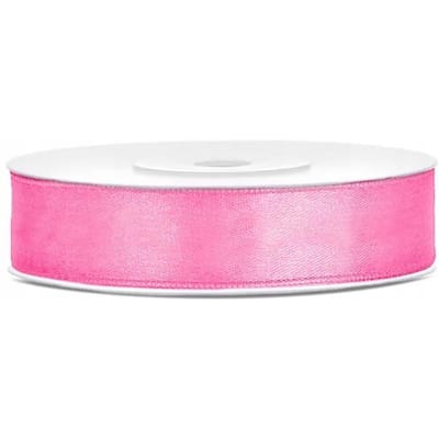 PartyDeco - Satijn lint pink 12mm/rol 25m