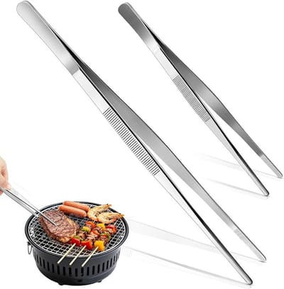 Set van 2 roestvrijstalen keukentangen - 20 cm en 30 cm - Multifunctioneel voor koken en grillen