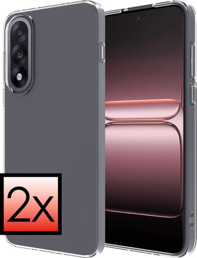 Hoesje - 2 Stuks - Geschikt voor OnePlus Nord 5 - Sterk & Shockproof - Case Siliconen - Back Cover - Telefoon Hoes - Transparant