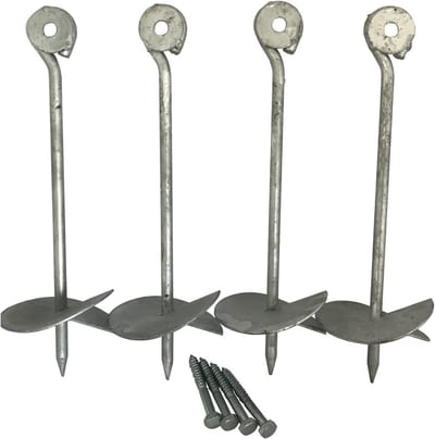 Set van 4 Gegalvaniseerde Grondankers 30 cm - Ideaal voor Speeltoestellen en Tenten