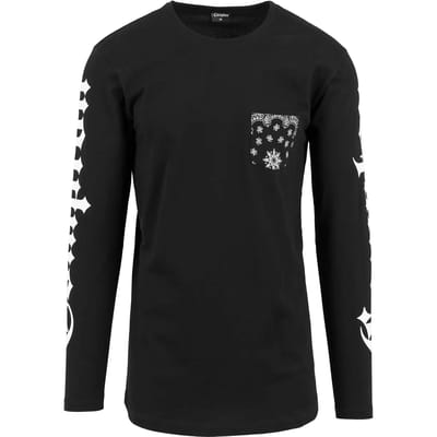 Mister Tee - Compton Pocket Bandana Longsleeve shirt - XS - Zwart