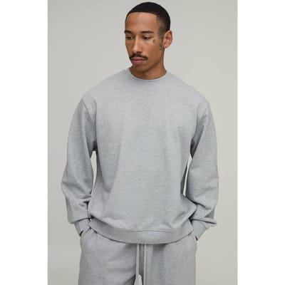 Oversized Premium 480gsm Sweatshirt | Grey Marl | Size 5XL