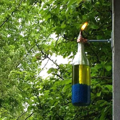 12 stuks glasvezellonten voor olielampen, tuinfakkels en wijnflessen - extra lang - brandveilig