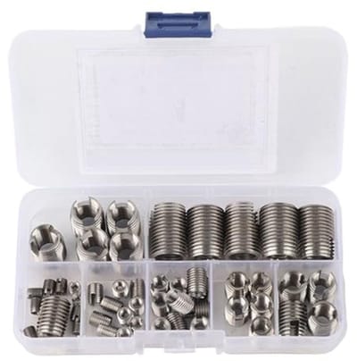 Dailygoods- Schroefdraadinzetset 50 Stuks - Zelftappende Schroefdraadinzetstukken - Roestvrij Staal - Versterken - Reparatiegereedschap - Eenvoudige Installatie - Bevestigingselement