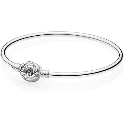 Originele Moments Rose In Bloom Sluiting Slangenketting Armband Fit Europa Bangle 925 Sterling Zilveren Kraal Charm Diy Sieraden 16cm white