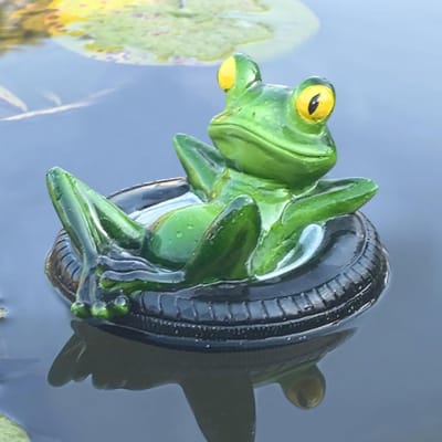 longziming -Zwemmende Kikker Decoratie - Drijvende Kikker Figuur - Miniteich Accessoire - Weerbestendig Hars - Kleurvast Ontwerp - Hoogwaardig Hars - Scheurvrij En Duurzaam - Voor Binnen En Buiten - 1 Stuk