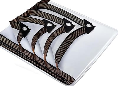Dekzeil Waterdicht - Zeil Tarp - Buiten Beschermen - Metalen Doorvoertules - 50cm Tussen Tules - Transparant