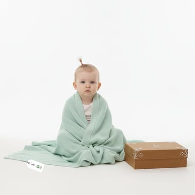 Dailygoods- Gebreide Deken 100% Biologisch Katoen - GOTS-gecertificeerd - Ademend - Temperatuurregulerend - 80 x 100 cm - In Geschenkdoos - Babydeken