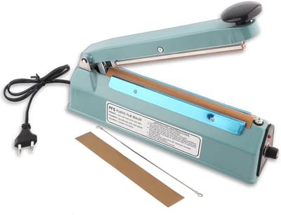 Zakken Versealer - Impuls Sealer - Verpakkingen Sluiten - Verstelbare Temperatuur - 20 cm Seal - Blauwgrijs