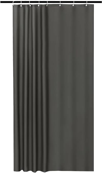 Douchegordijn deluxe - 120x180cm - Anti-schimmel - Voor Badkamer en bad - Donkergrijs - Waterdicht - Wasbaar - Ringen