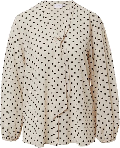 Blouse met lange mouwen in semi-transparante chiffon met stippenpatroon dames COMMA