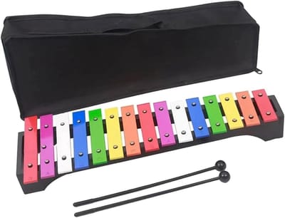 Klokkenspel Xylofoon - Slagwerk Instrument - Muziek Leren - 15 Aluminium Toetsen - 49 cm x 18 cm - One Color