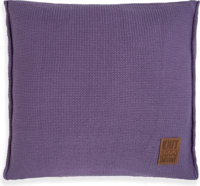 Knit Factory Uni Sierkussen - Vierkant kussen - Kussen woonkamer - Bank kussen - Decoratie kussen - Violet - 50x50 cm - Kussenhoes inclusief kussenvulling