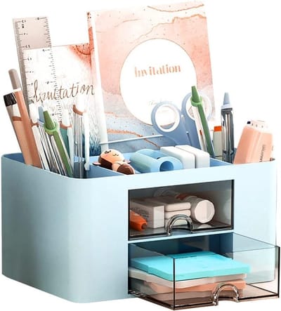 Multifunctionele Bureau Organizer met 7 Compartimenten, Plastic Pennenhouder, Bureau Accessoires voor Thuis, Kantoor en School