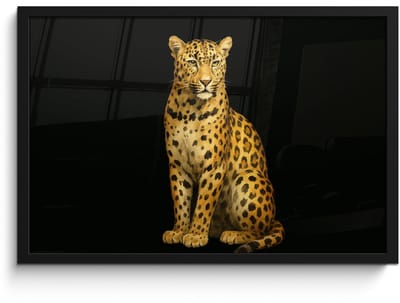 Poster in lijst - Fotolijst 60x40 cm - Posters - Panter - Realistisch - Bruin - Posterlijst zwart - Decoratie - Wanddecoratie woonkamer - Muurdecoratie slaapkamer