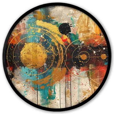 Poster in lijst Rond - Fotolijst 40x40 cm - Posters - Kunst - Abstract - Aesthetic - Goud - Ronde posterlijst zwart - Decoratie - Wanddecoratie woonkamer - Muurdecoratie slaapkamer