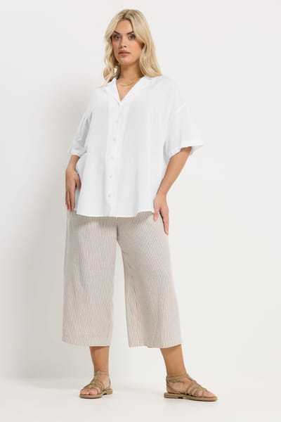 Yours Wit Linnen Overhemd Size 48