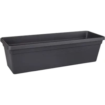 Elho Green Basics Balkonbak 50 - Plantenbak voor Balkon Buiten - Ø 48.8 x H 14.0 cm - Living black