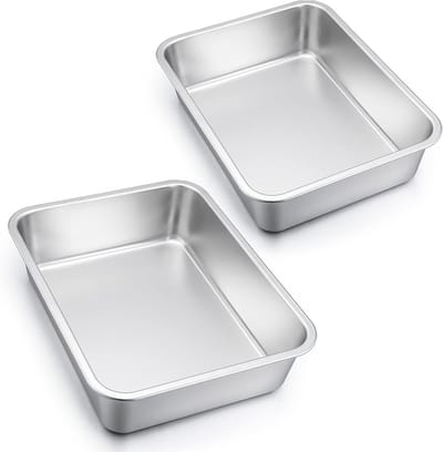 Bakvorm Set - Roestvrij Staal - Ovenschotels Maken - Set van 2 - 325 cm - Zilver