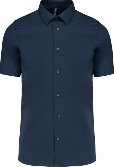 Heren stretch overhemd korte mouwen merk Kariban maat XXL Donkerblauw/Navy
