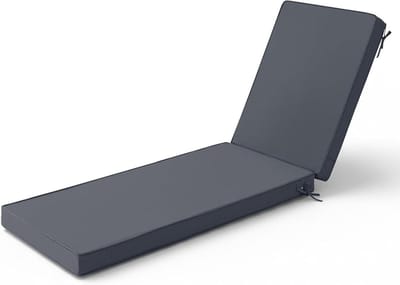 Ligstoelkussen Buiten - Terraskussen Vervangend - Buiten Ontspannen - Dubbelzijdig Waterdicht - 201 x 60 x 70 cm - Donkergrijs