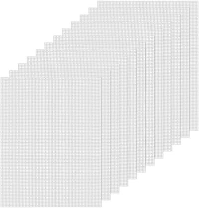 Plastic Canvas Vellen - Borduur Canvas - Haken en Breien - Duurzaam en Flexibel - 12 stuks 26x34 cm - Wit
