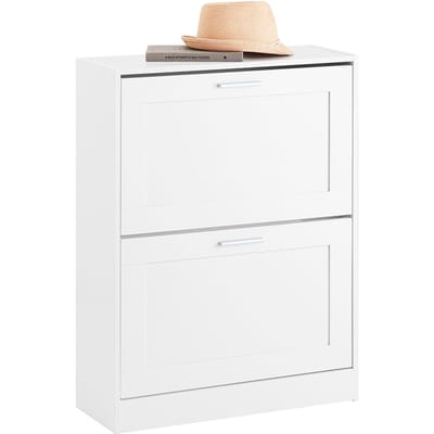 SoBuy FSR137-W Entreekast - Witte Schoenenkast met 2 Kleppen