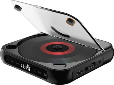 Draagbare CD-speler - Muziekspeler - Muziek Luisteren - Bluetooth 5.3 - 2000MAH Batterij - Zwart